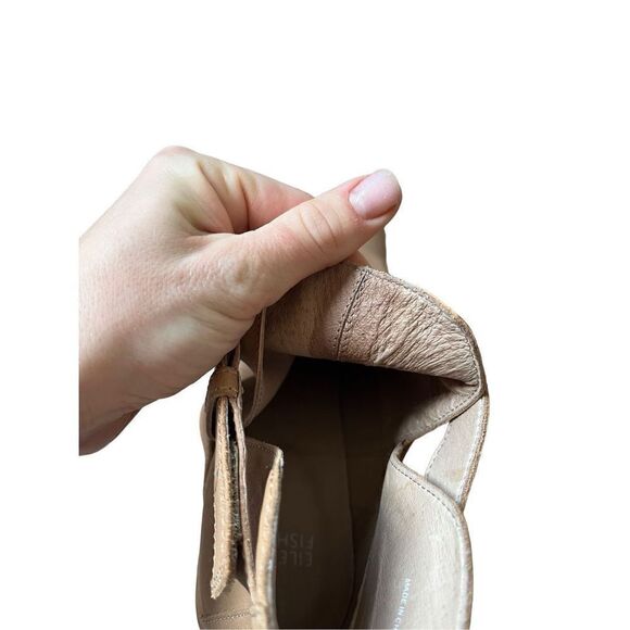 Eileen Fisher Leather Cutout Ankle Booties Boots Tan size 10 - Picture 6 of 14